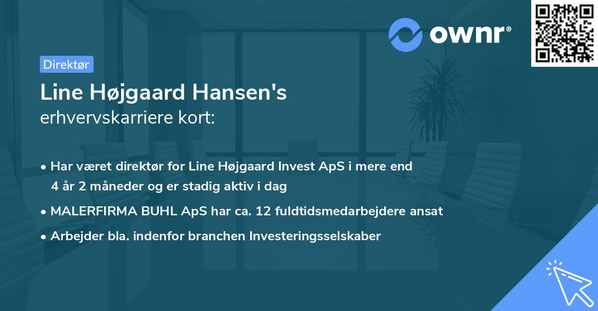Line Højgaard Hansen's erhvervskarriere kort