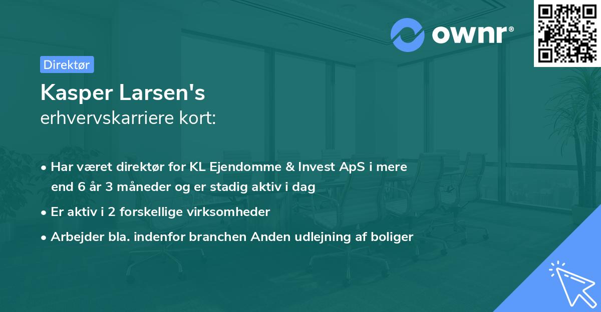 Kasper Larsen's erhvervskarriere kort