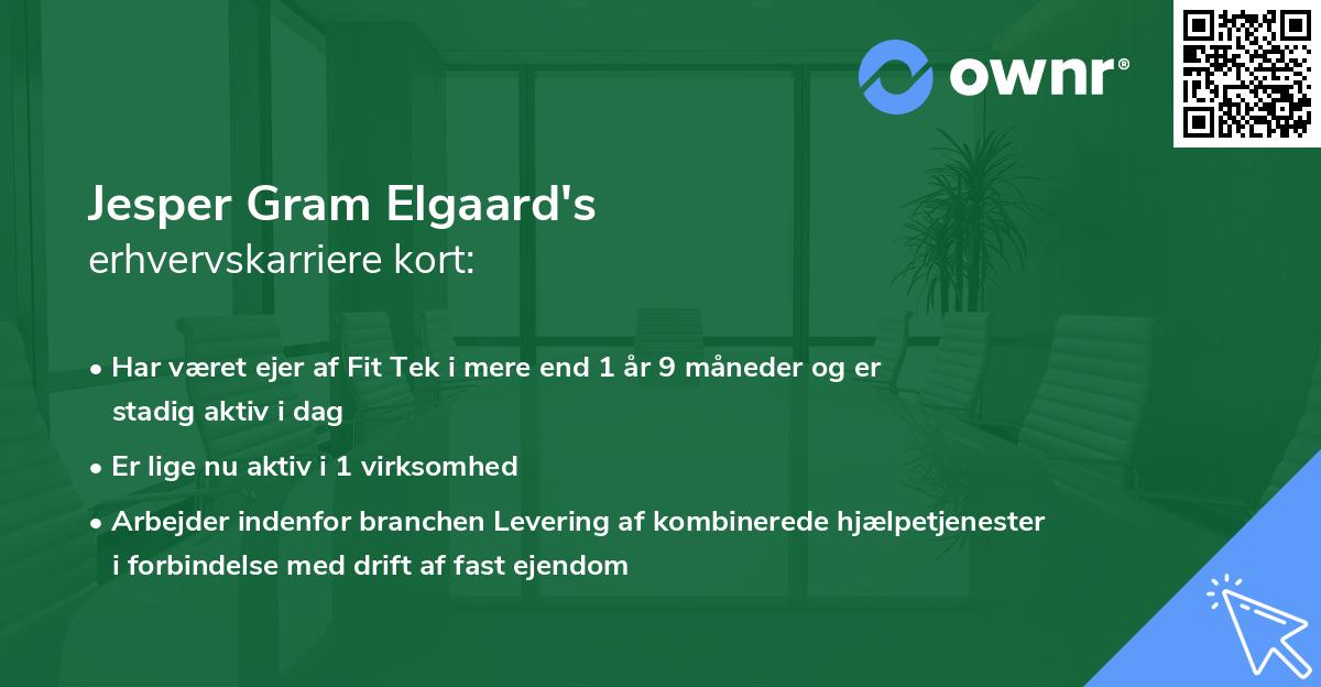 Jesper Gram Elgaard's erhvervskarriere kort