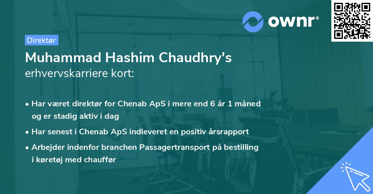 Muhammad Hashim Chaudhry's erhvervskarriere kort