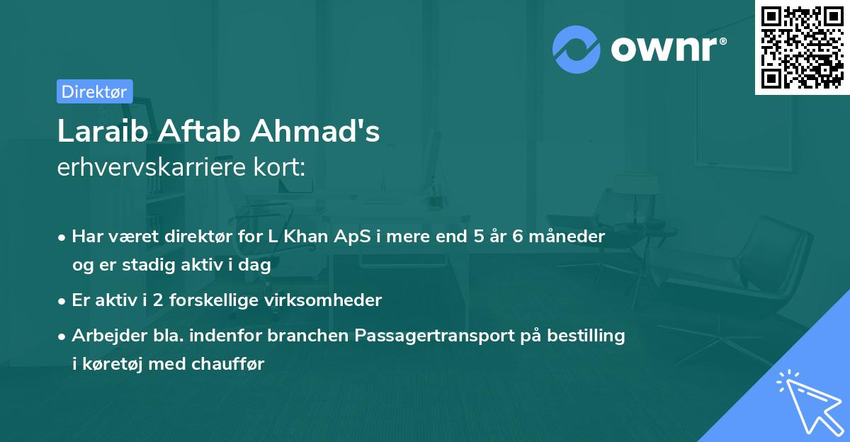 Laraib Aftab Ahmad's erhvervskarriere kort