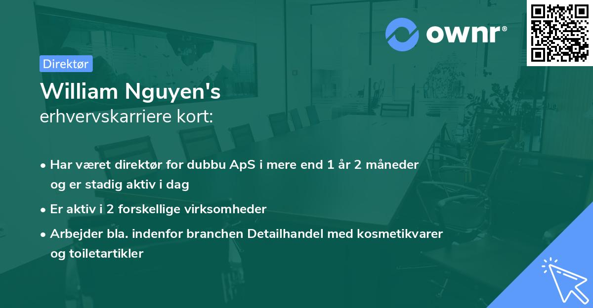 William Nguyen's erhvervskarriere kort
