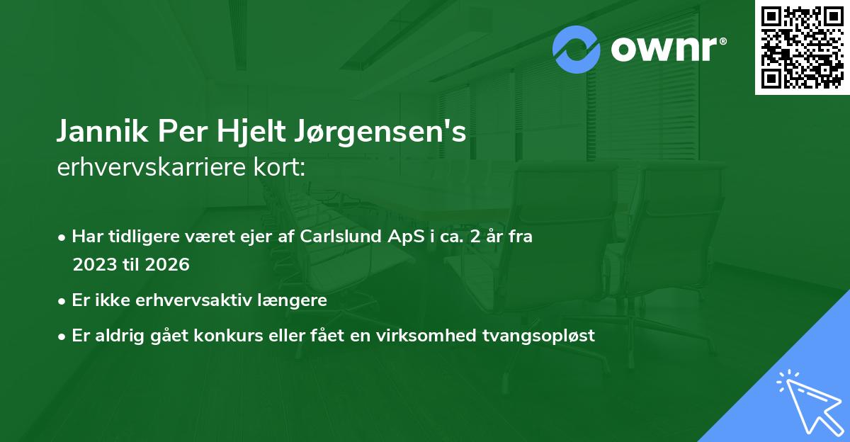 Jannik Per Hjelt Jørgensen's erhvervskarriere kort
