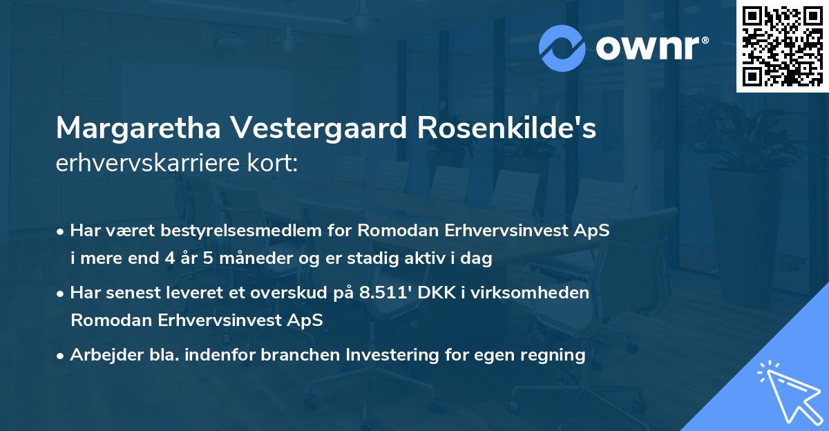 Margaretha Vestergaard Rosenkilde's erhvervskarriere kort