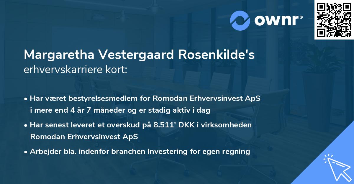 Margaretha Vestergaard Rosenkilde's erhvervskarriere kort