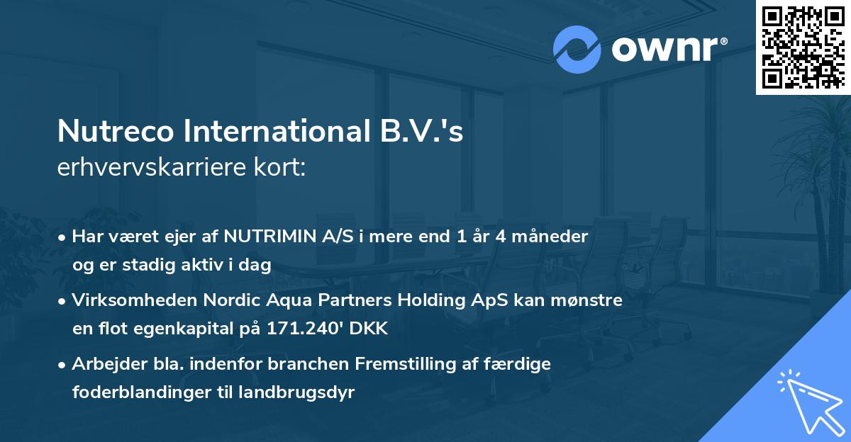 Nutreco International B.V.'s erhvervskarriere kort