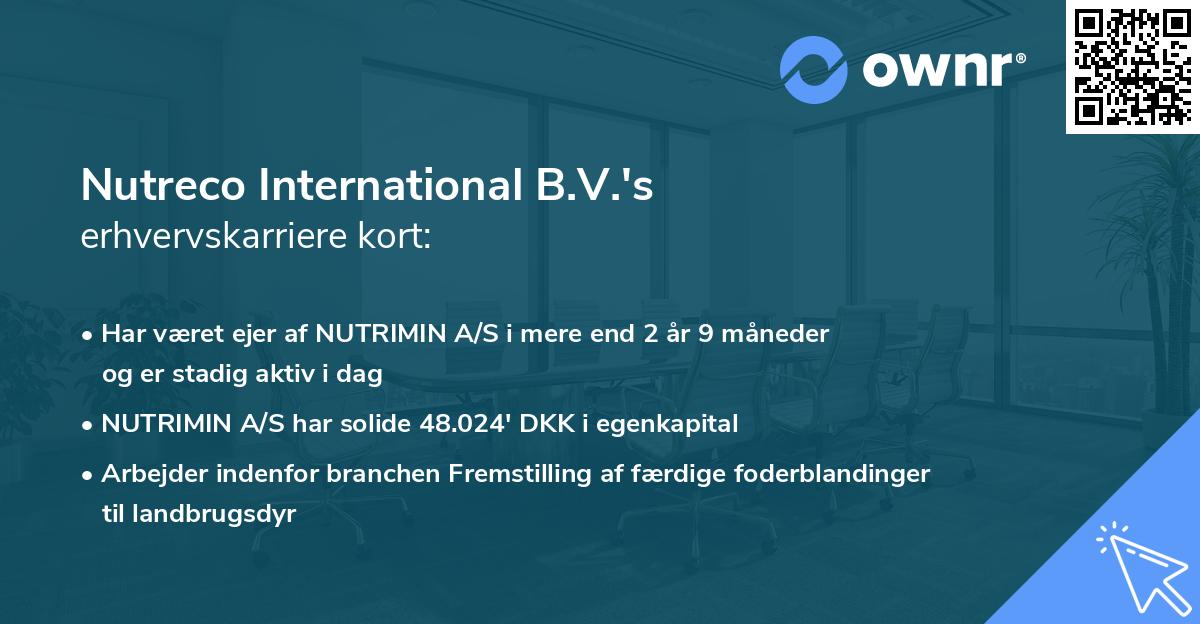 Nutreco International B.V.'s erhvervskarriere kort