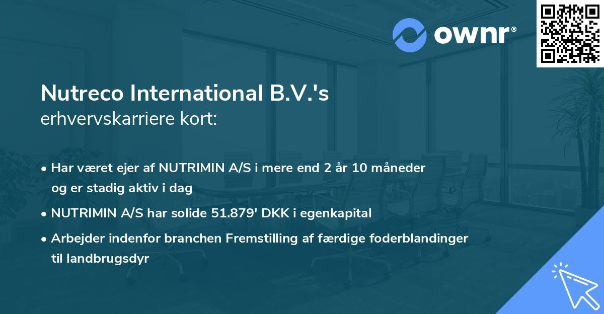 Nutreco International B.V.'s erhvervskarriere kort
