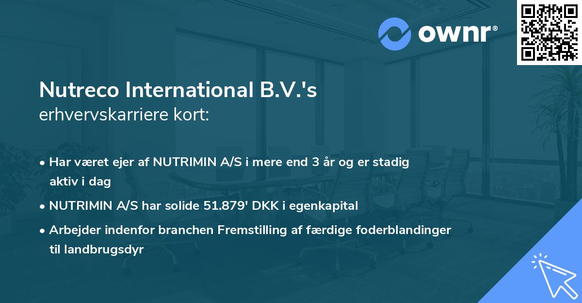 Nutreco International B.V.'s erhvervskarriere kort