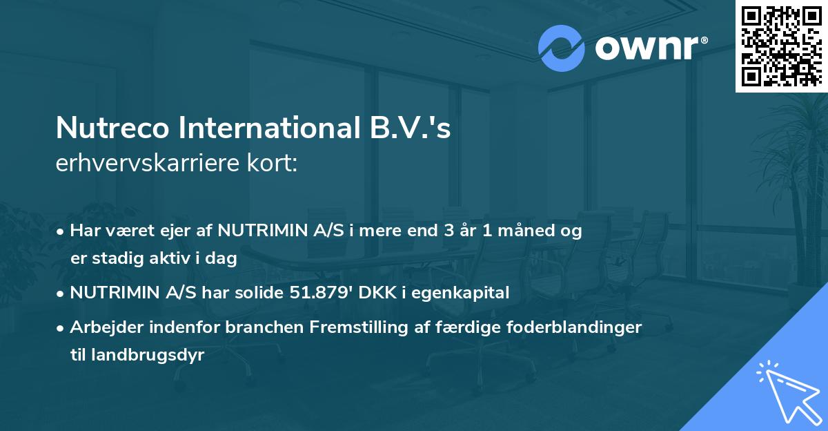 Nutreco International B.V.'s erhvervskarriere kort