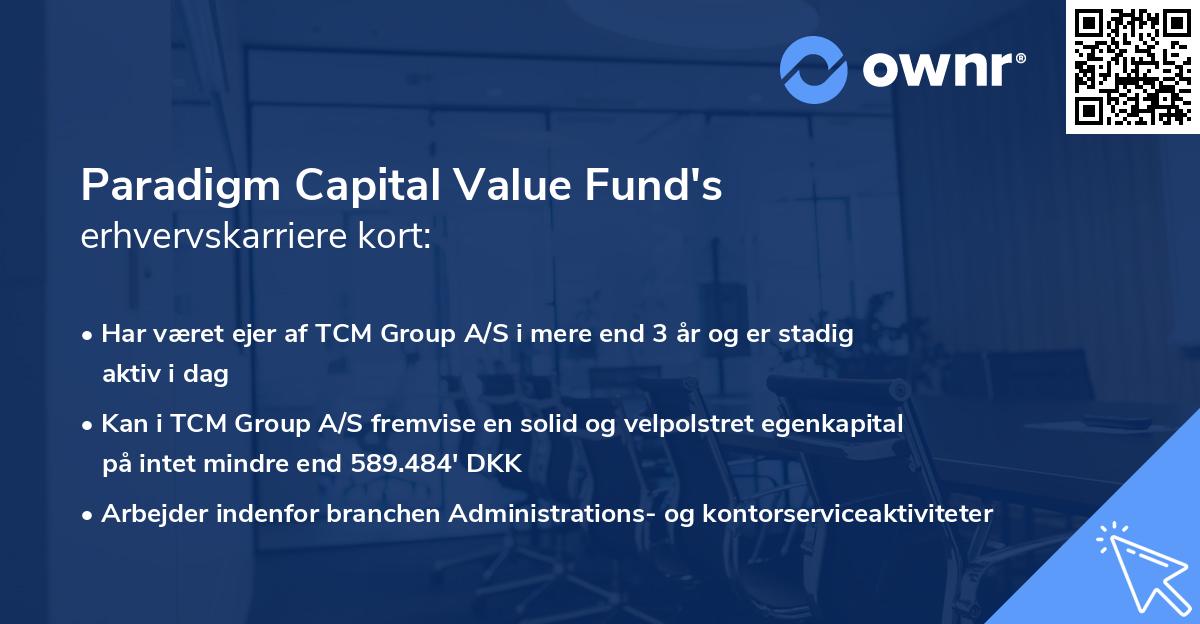 Paradigm Capital Value Fund's erhvervskarriere kort