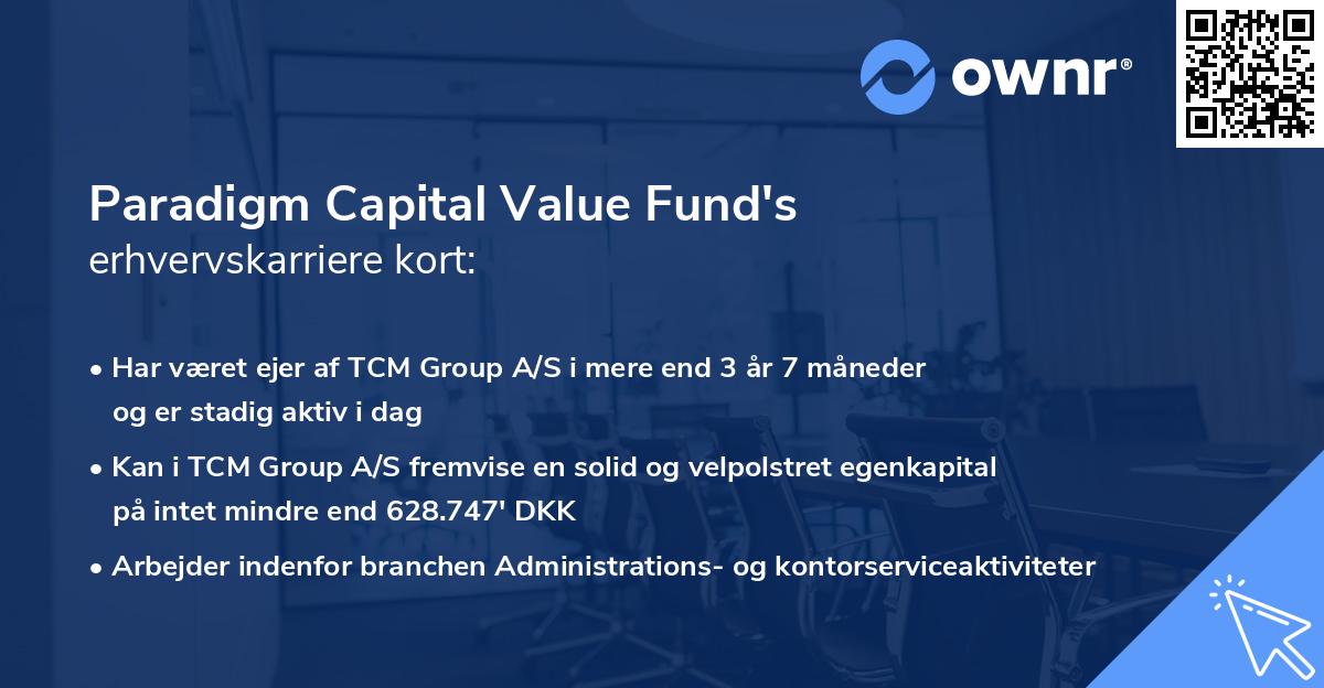 Paradigm Capital Value Fund's erhvervskarriere kort