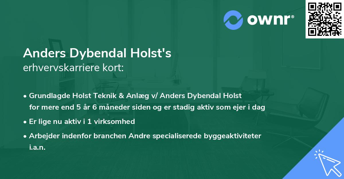 Anders Dybendal Holst's erhvervskarriere kort