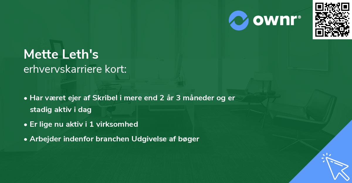 Mette Leth's erhvervskarriere kort