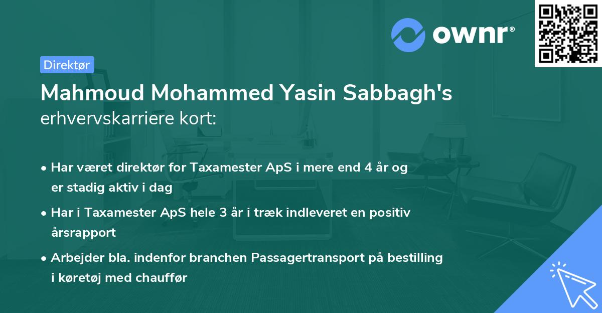 Mahmoud Mohammed Yasin Sabbagh's erhvervskarriere kort