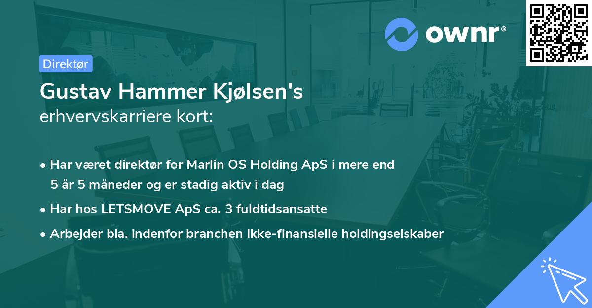 Gustav Hammer Kjølsen's erhvervskarriere kort