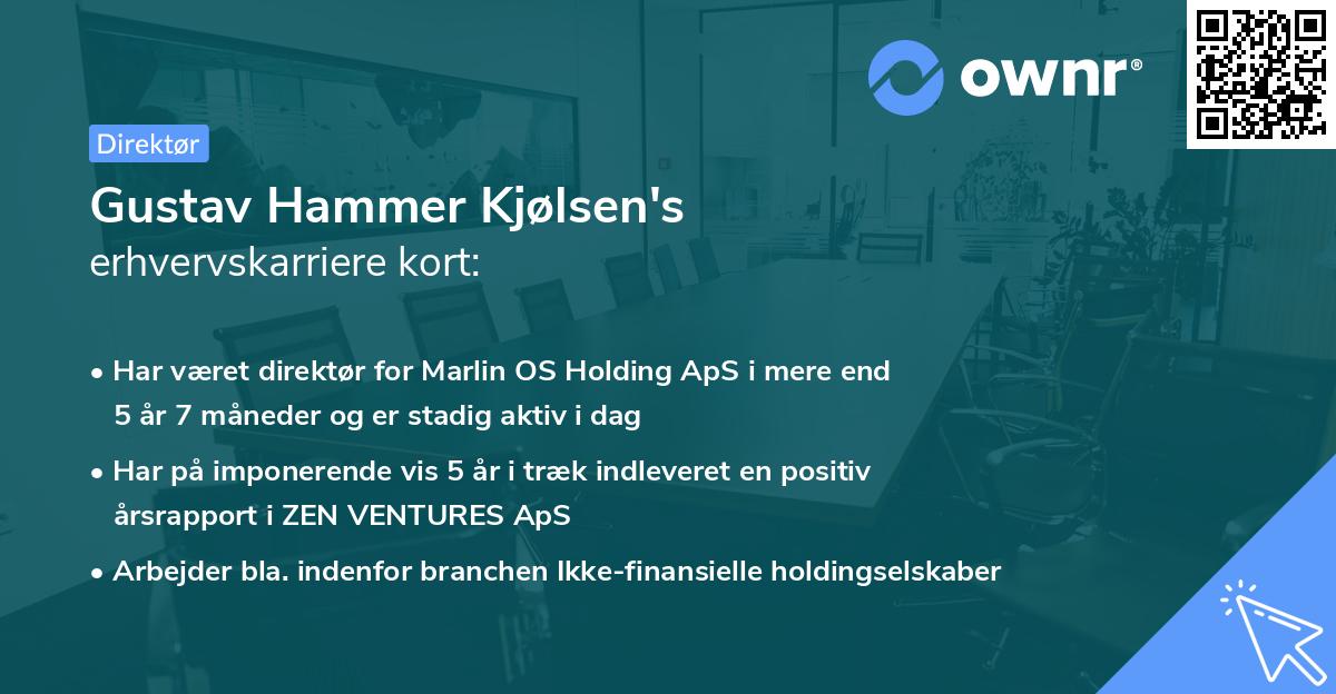 Gustav Hammer Kjølsen's erhvervskarriere kort