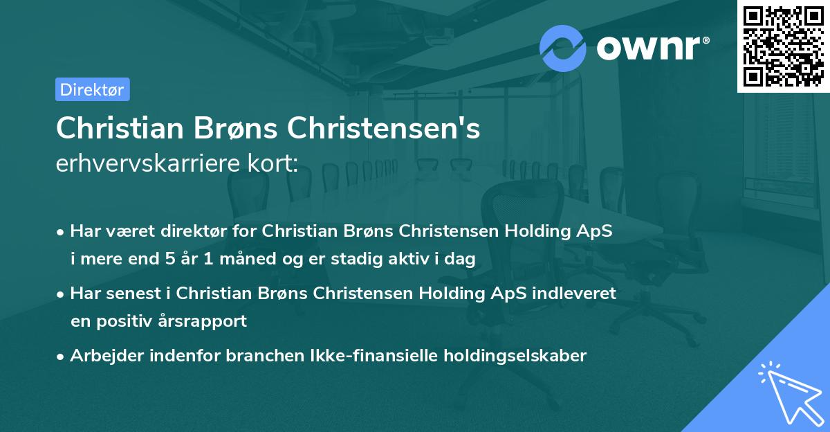 Christian Brøns Christensen's erhvervskarriere kort