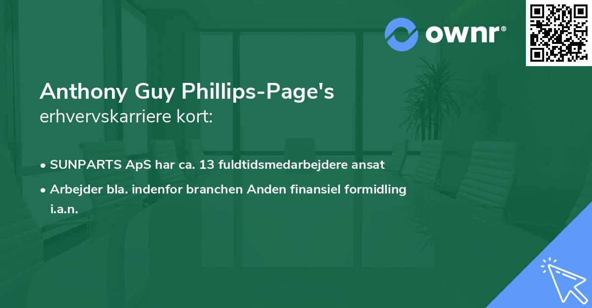 Anthony Guy Phillips-Page's erhvervskarriere kort