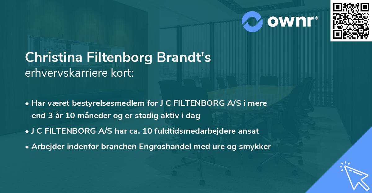 Christina Filtenborg Brandt's erhvervskarriere kort