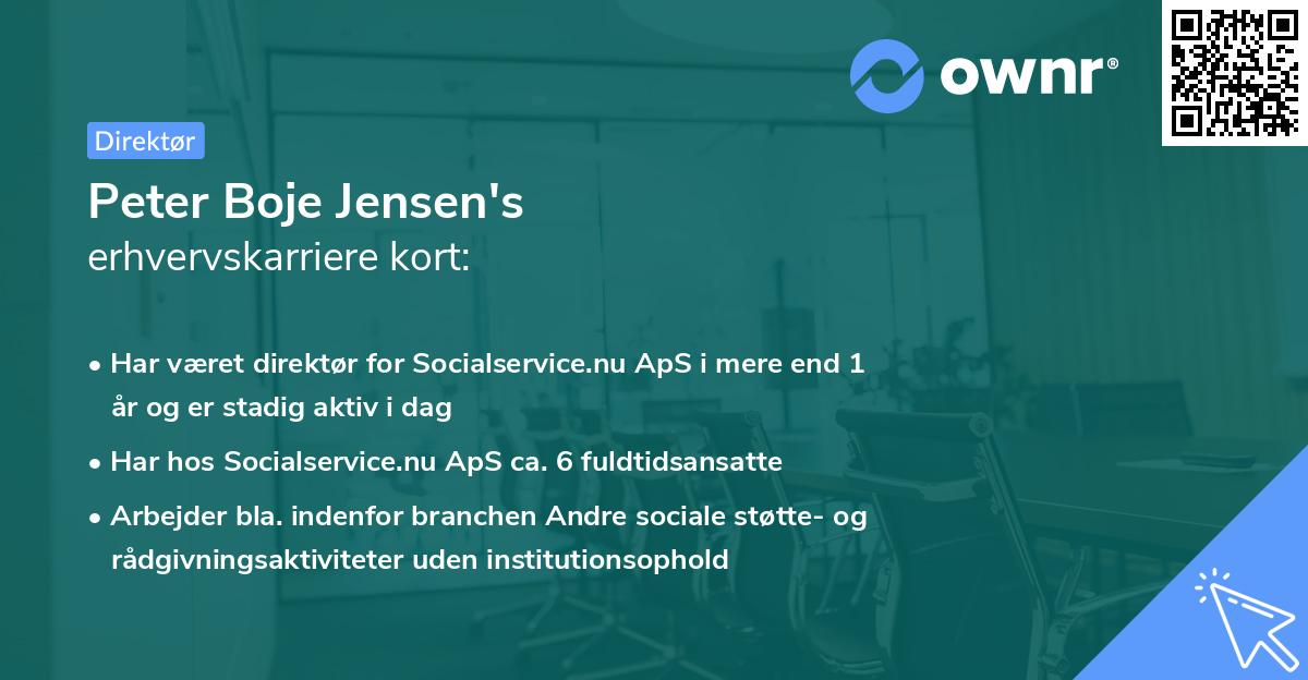 Peter Boje Jensen's erhvervskarriere kort
