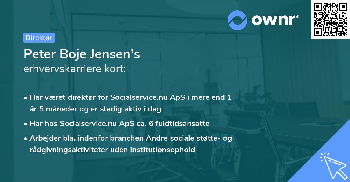 Peter Boje Jensen's erhvervskarriere kort