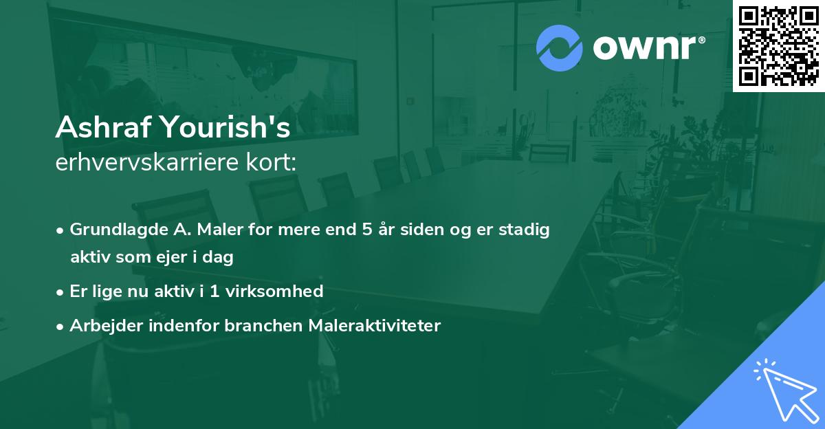 Ashraf Yourish's erhvervskarriere kort