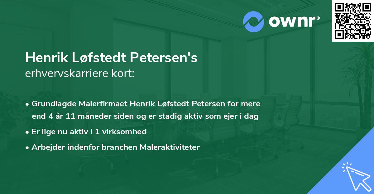 Henrik Løfstedt Petersen's erhvervskarriere kort