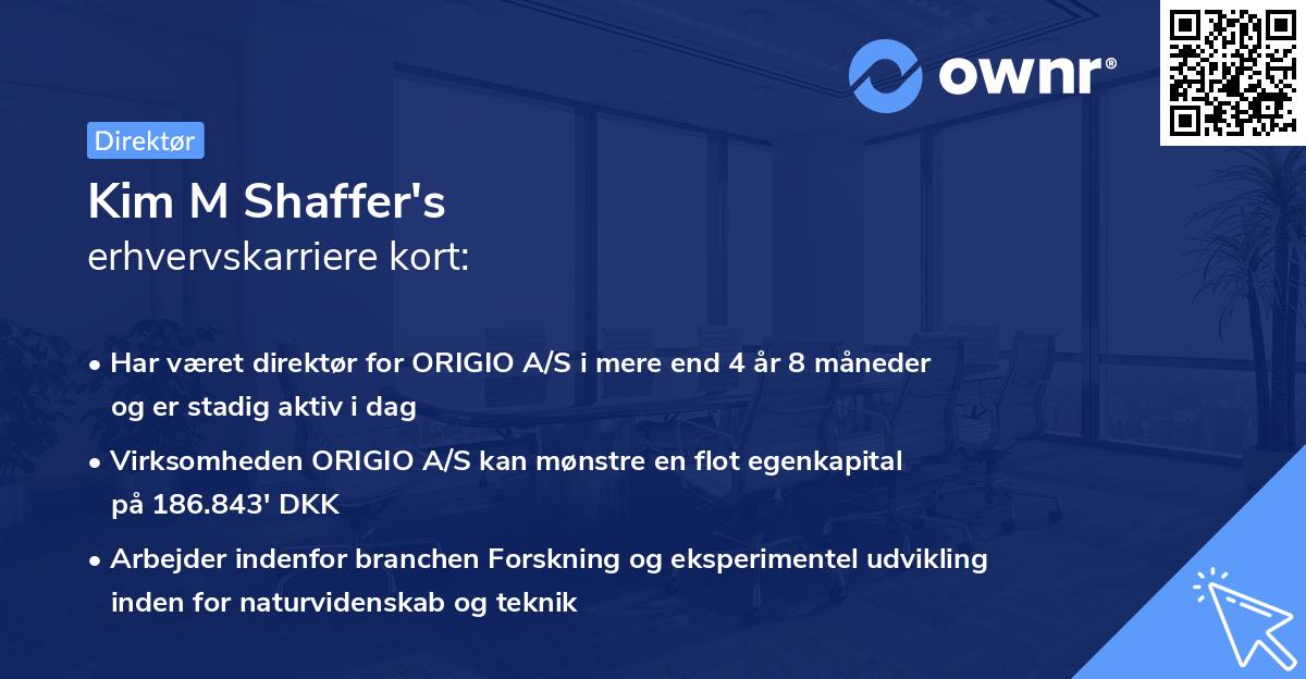 Kim M Shaffer's erhvervskarriere kort