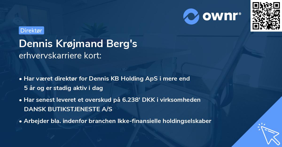 Dennis Krøjmand Berg's erhvervskarriere kort