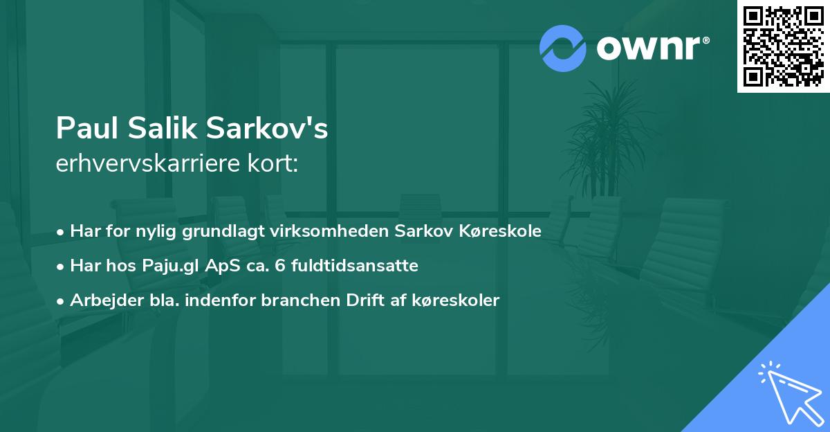 Paul Salik Sarkov's erhvervskarriere kort