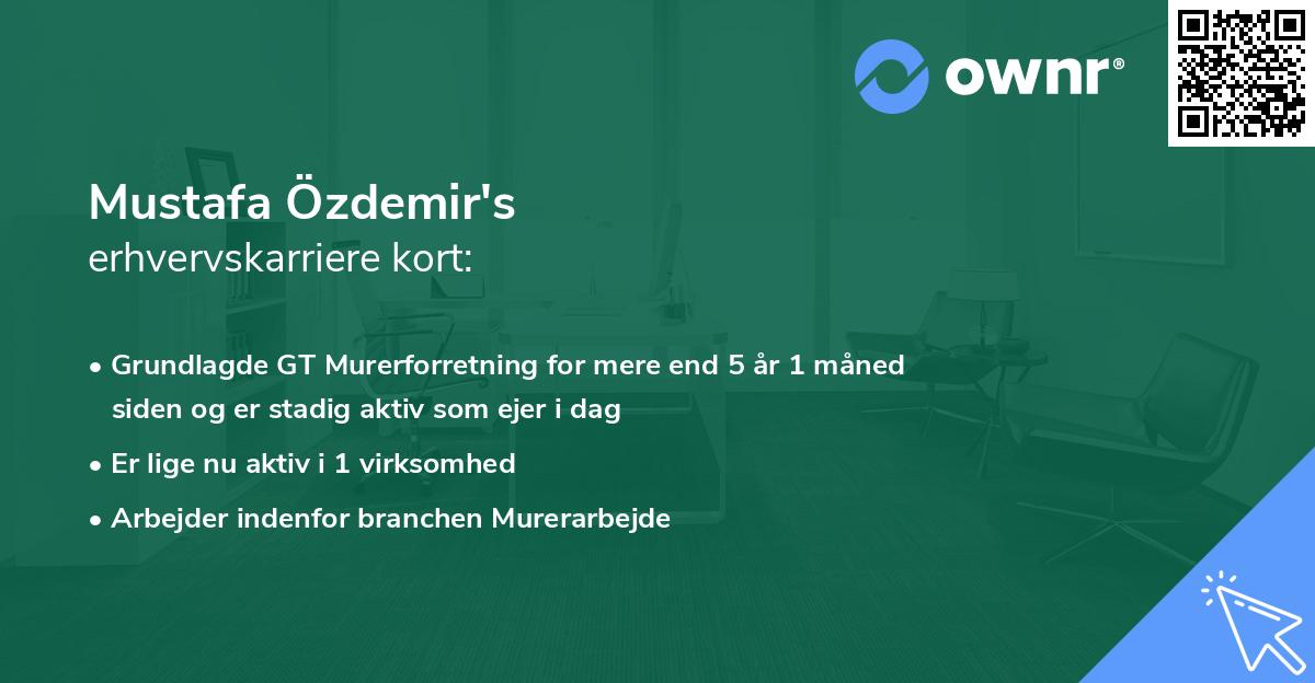 Mustafa Özdemir's erhvervskarriere kort