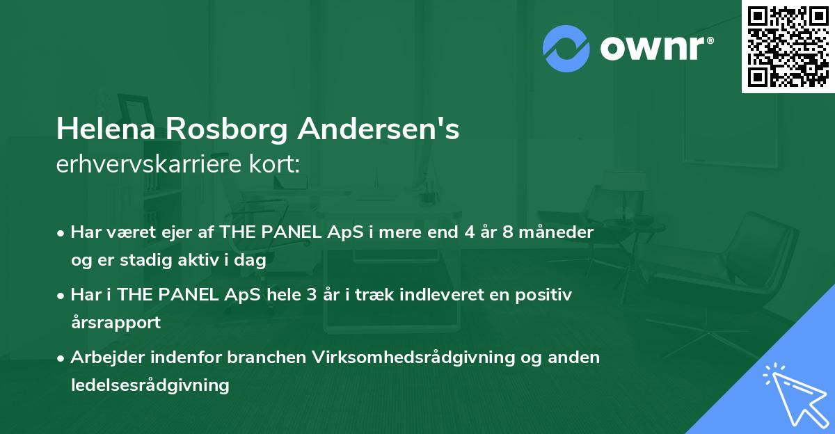 Helena Rosborg Andersen's erhvervskarriere kort