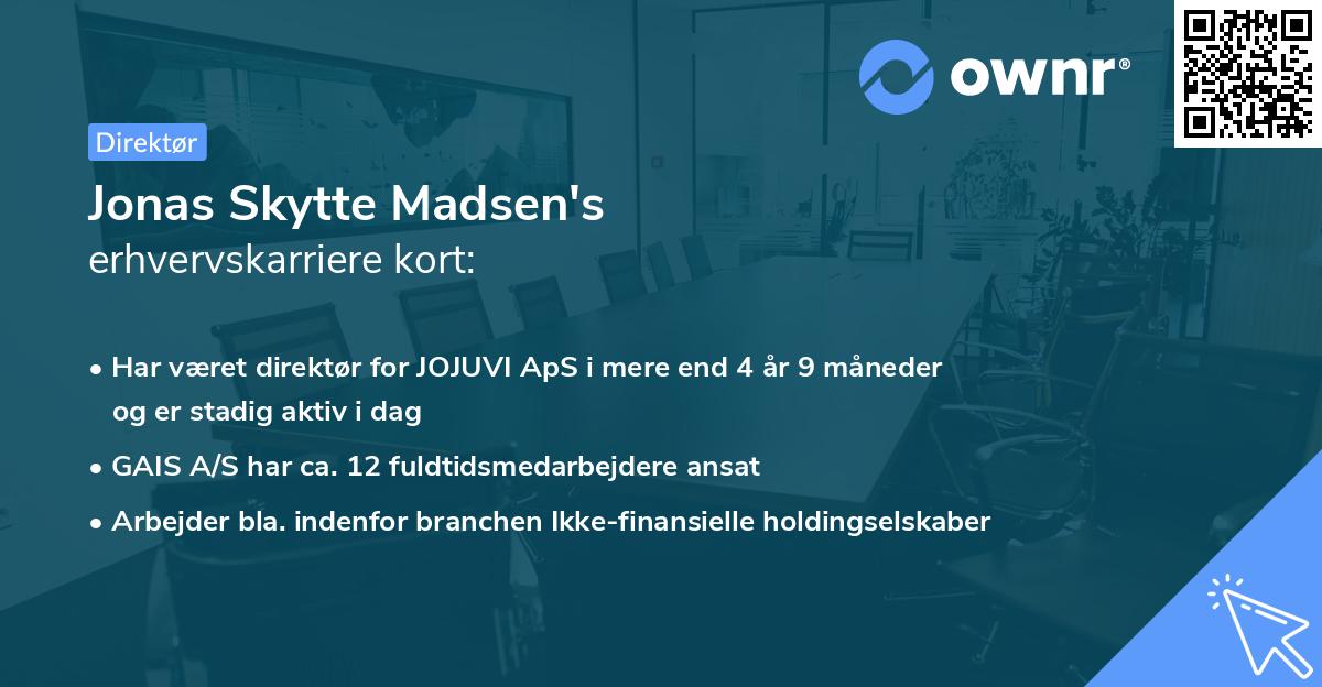 Jonas Skytte Madsen's erhvervskarriere kort