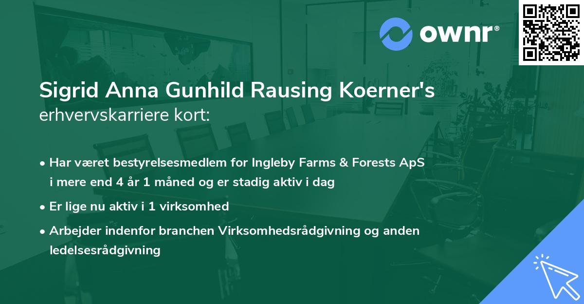 Sigrid Anna Gunhild Rausing Koerner's erhvervskarriere kort