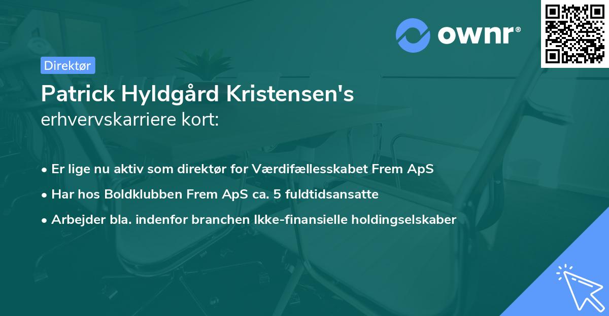 Patrick Hyldgård Kristensen's erhvervskarriere kort