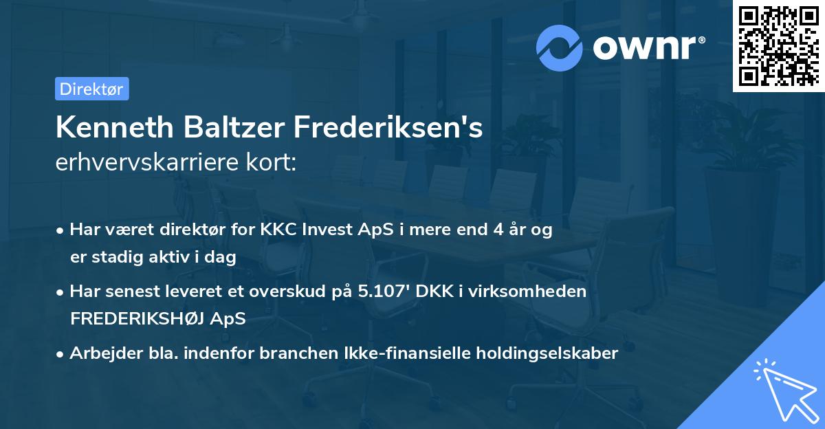 Kenneth Baltzer Frederiksen's erhvervskarriere kort