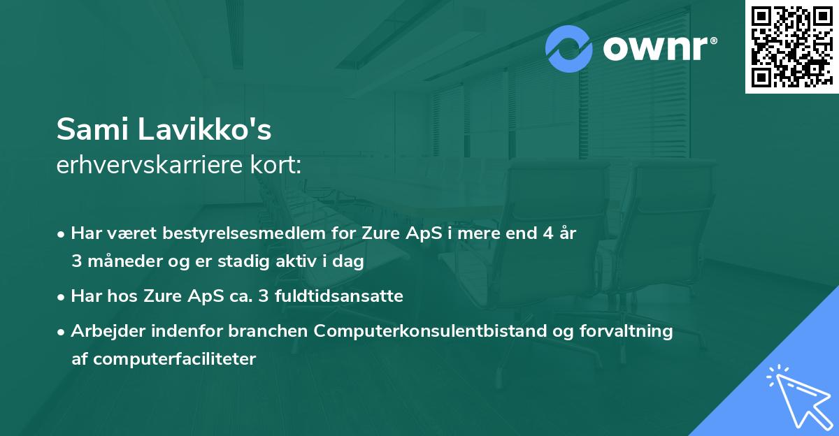 Sami Lavikko's erhvervskarriere kort