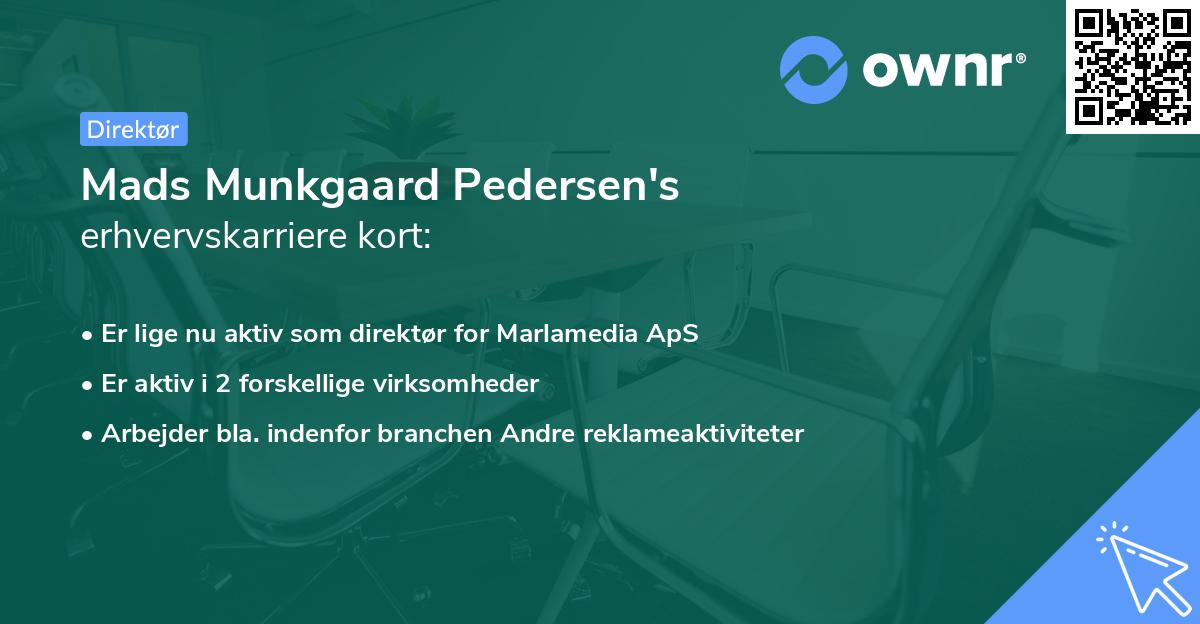 Mads Munkgaard Pedersen's erhvervskarriere kort