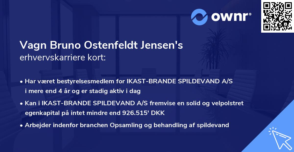 Vagn Bruno Ostenfeldt Jensen's erhvervskarriere kort