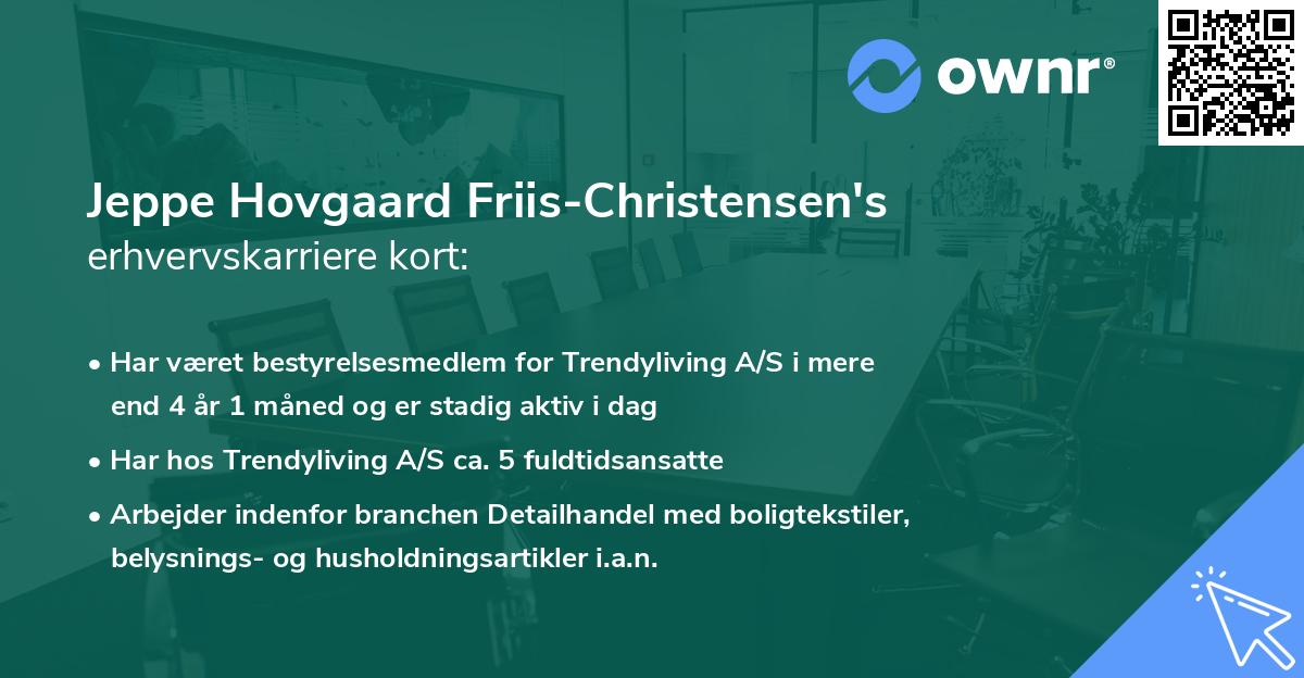 Jeppe Hovgaard Friis-Christensen's erhvervskarriere kort