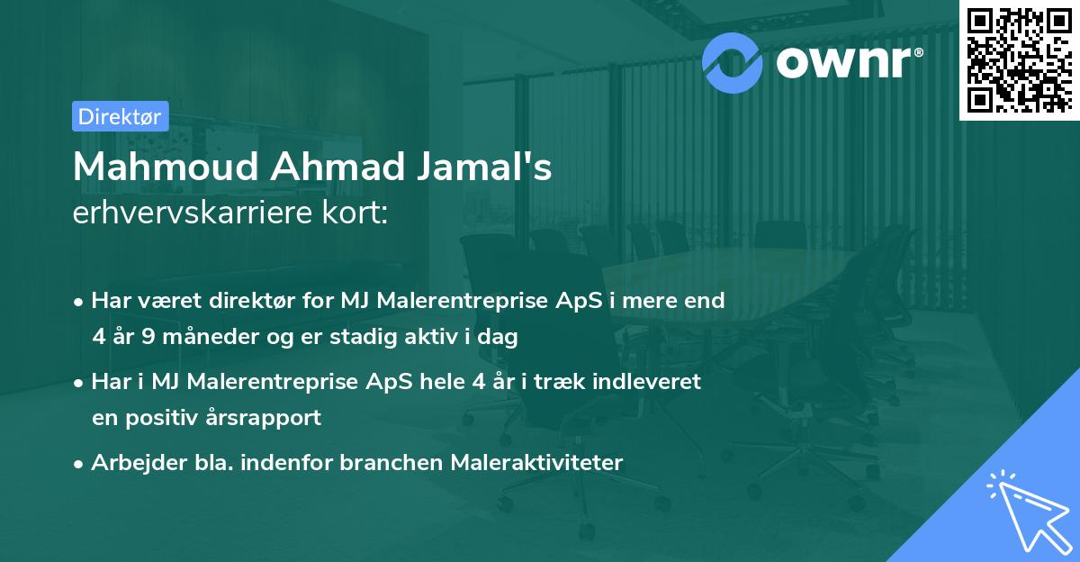 Mahmoud Ahmad Jamal's erhvervskarriere kort