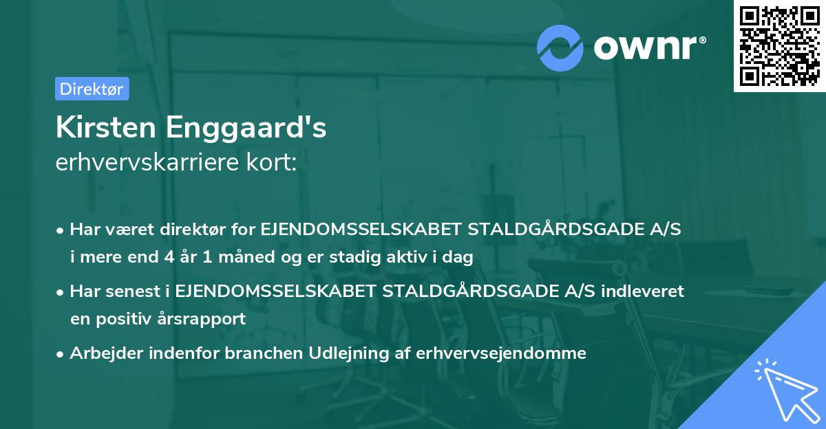 Kirsten Enggaard's erhvervskarriere kort