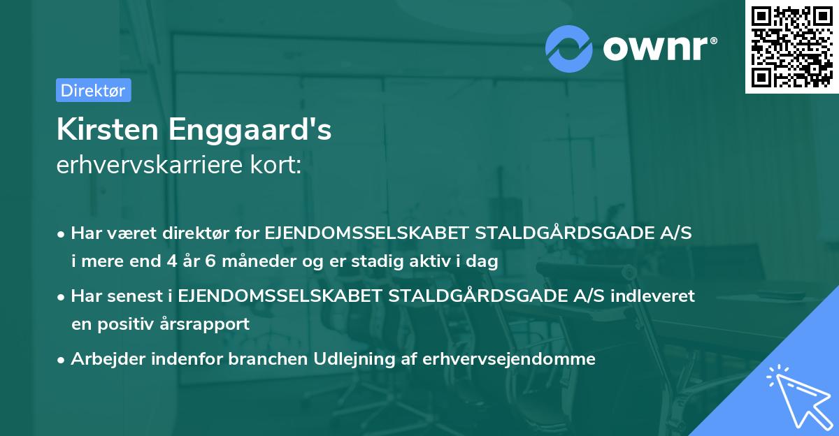 Kirsten Enggaard's erhvervskarriere kort