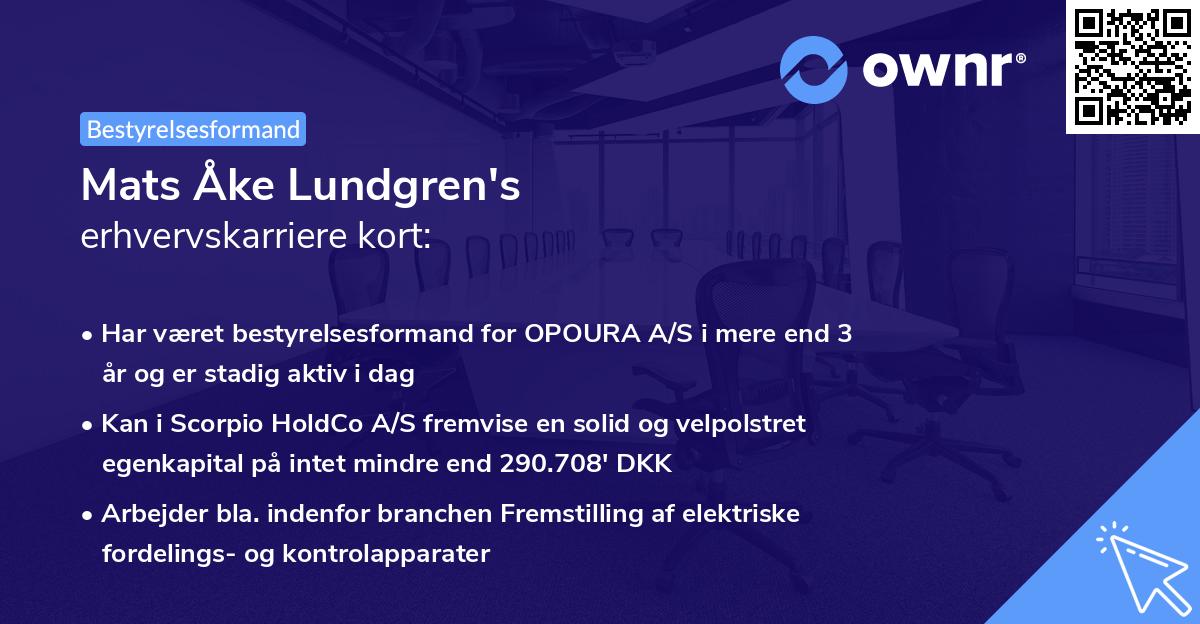 Mats Åke Lundgren's erhvervskarriere kort