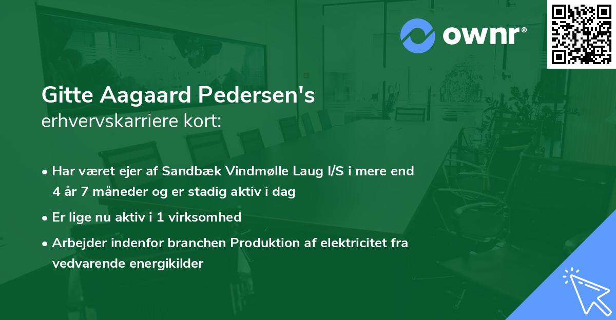 Gitte Aagaard Pedersen's erhvervskarriere kort