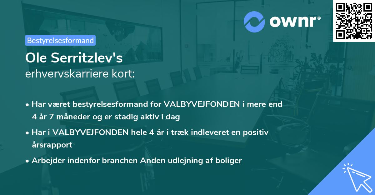 Ole Serritzlev's erhvervskarriere kort