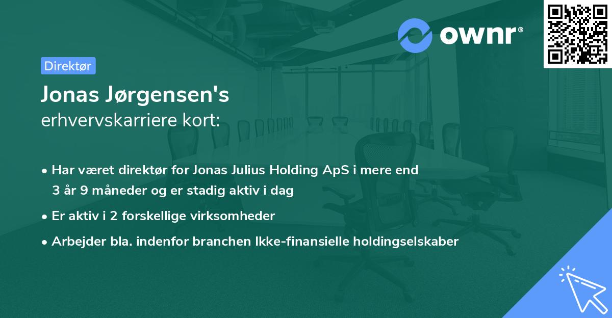 Jonas Jørgensen's erhvervskarriere kort