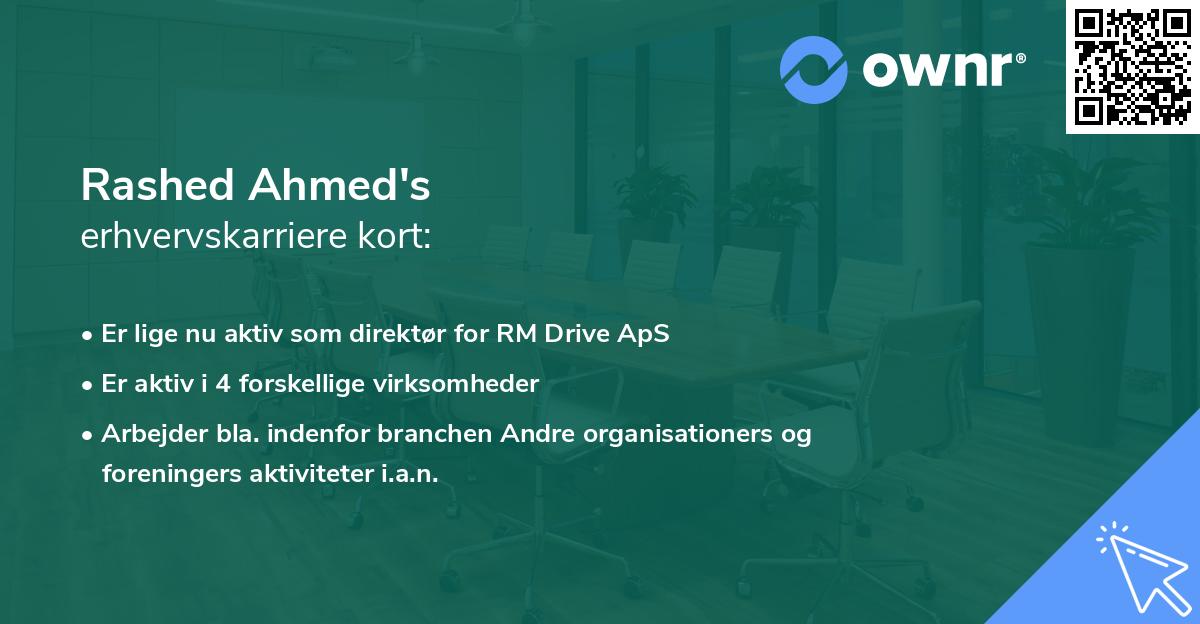 Rashed Ahmed's erhvervskarriere kort