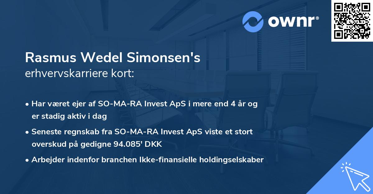Rasmus Wedel Simonsen's erhvervskarriere kort